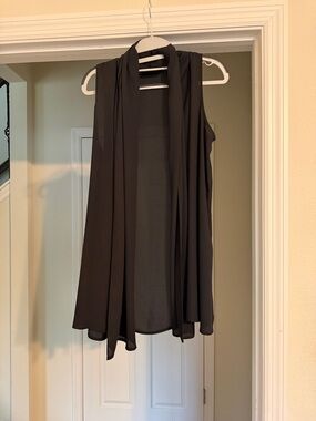 Elegant INC Black Sleeveless Women's Overlay Blouse